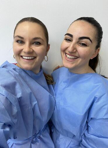 Dental surgeon Julia and Dental assistant Ornela