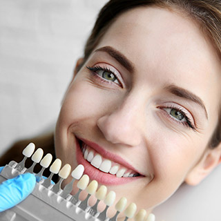 Female person looking for crowns